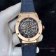 Copy Hublot Classic Fusion Skeleton 43mm Watch Rose Gold Gummy Strap (4)_th.jpg